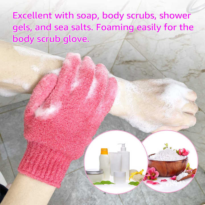 Custom Nylon Five Fingers Mitt Massage Dead Skin Remover Body Scrubber ...