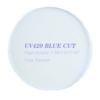 Verres optiques en résine asphériques HMC transparents anti-lumière bleue 1.56 UV420, à base standard, courbe 65/70mm, vente en gros