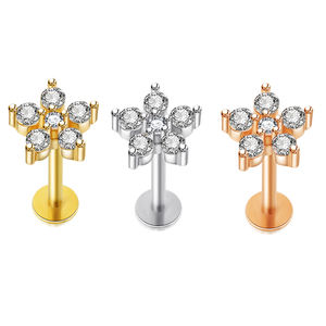 Labret Monroe-Anillo para el labio de acero inoxidable de 16G, pendiente para el trago, hélice, cartílago, barra, <span class=keywords><strong>Piercing</strong></span> para el cuerpo, joyería para hombres y mujeres, 20 Uds. - Product Image 1