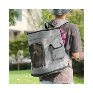 पालतू पशु उत्पाद फैक्टरी सस्ती कीमत फ़ोल्ड करने योग्य 15 किलोग्राम भार वहन करने वाला पालतू कैरियर बाल्टी बैग कुत्ता यात्रा बैग