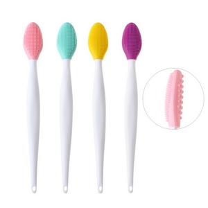 Brosse exfoliante pour les lèvres en silicone double face, applicateur doux pour un aspect des lèvres plus pulpeux, plus lisse et plus volumineux - Product Image 1