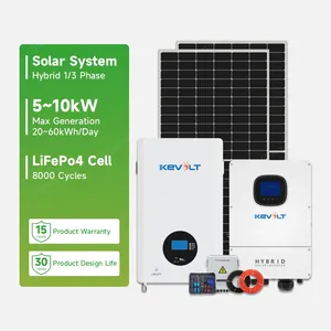 太陽光発電システム5kW10kWバッテリーとインバーターを備えたソーラーパネルコンプリートキットハイブリッドホームソーラーエネルギーシステム