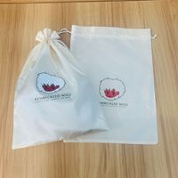 Pochette en satin de luxe personnalisable avec logo, sac promotionnel réutilisable, taille ajustable, emballage à cordon, rangement, cadeau, sérigraphie