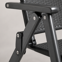 Fauteuil pliant d'extérieur en rotin PE, directement de l'usine, pour jardin, avec structure en acier carbone durable, chaise de patio pliable