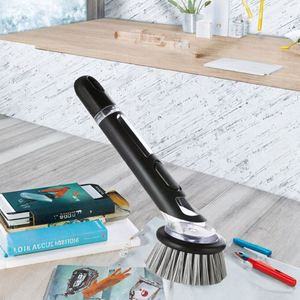 High Quality Eco-Friendly Plastic <b>Handle</b> Dishwashing <b>Sponge</b> Brush with Nylon Bristles for Kitchen Sink and Pot Cleaning - Product Image 3