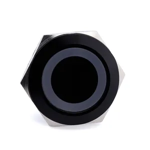 16mm 19mm 22mm impermeável anel led iluminado momentâneo ou travamento botão de metal ultra curto