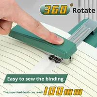 Agrafeuse manuelle rotative personnalisable en plastique pour étudiants, agrafeuse multifonctionnelle pour la maison et le bureau, capacité de 50 pages, 40 agrafes