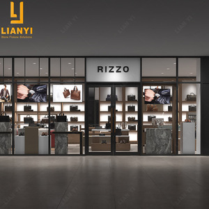 LY Custom <b>Leather</b> Bag <b>Shop</b> Display Furnitures Wooden Shelf with LED Lights for Handbags - Product Image 5