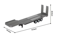 Camion tracteur RC 1:18 avec remorque à plateau, télécommandé, semi-remorque en alliage, jouet de camion de remorquage RC