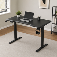 Bureau d'ordinateur réglable en hauteur électrique AOR, design ergonomique, bureau simple ou double, bureau debout, bureau noir