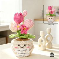 CLTF Plantes en pot au crochet : Tournesol, Tulipe, Cœur, Fleurs au crochet, Décoration florale au crochet pour l'auto-estime