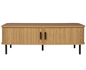 Table basse à porte roulante du milieu du siècle avec <span class=keywords><strong>rangement</strong></span> Table basse à porte coulissante Design Unique pour salon appartement - Product Image 1