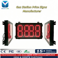 Letrero LED para Precios de Gasolina, Resistente al Agua, 4 Dígitos, Rojo, con Soporte de Montaje para Gasolinera