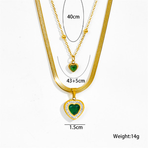 ชุดสร้อยคอสแตนเลส TZ042 สร้อยคอจี้แบบไม่ก่อให้เกิดอาการแพ้สำหรับผู้หญิง - Product Image 5