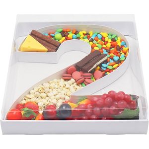 Bandeja de Cartón Reciclable de 15.7 Pulgadas para Charcutería, Número 2, con Tapa Transparente, Desechable, para Fiestas, Galletas, Dulces y Chocolate - Product Image 1