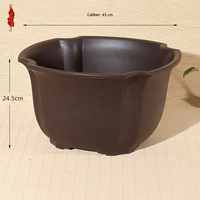 Grand pot de plante d'intérieur pour salons, spécialement conçu pour les orchidées ; en résine, style chinois, forme trèfle à quatre feuilles