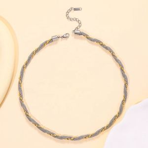 Nuevo Collar de Cadena Trenzada de Acero Inoxidable a Prueba de Agua para Mujer, Joyería de Moda - Product Image 4