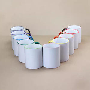 Tazas de sublimación Impression Pioneer con bordes y asas de colores, recipientes reutilizables para regalos empresariales - Product Image 1