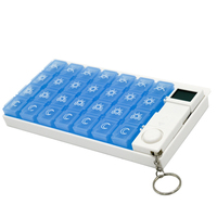 Boîte à médicaments intelligente hebdomadaire à 28 compartiments avec écran LCD, distributeur de pilules intelligent avec minuterie de rappel, boîte à médicaments intelligente hebdomadaire pour vitamines