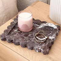 SAIDKOCC français Wabi Sabi Style plateau en marbre naturel concepteur modèle chambre décoration douce plateau de rangement décoration de bureau ornement