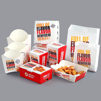 Emballage de fast-food pour frites boîte à emporter jetable à emporter avec logo personnalisé boîte pour déjeuner burger frites poulet conteneur alimentaire en papier