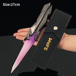 Cuchillo Balisong Valorant Singularity 2.0 <span class=keywords><strong>de</strong></span> 27 cm <span class=keywords><strong>con</strong></span> Funda <span class=keywords><strong>de</strong></span> Cuero, Aleación <span class=keywords><strong>de</strong></span> Zinc, para Juego - Product Image 1