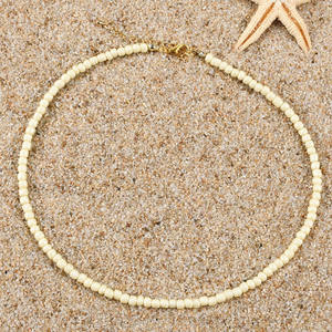 تصميم جديد من الفولاذ المقاوم للصدأ 4 ، حبات الأرز المصنوعة يدويًا من الزجاج 4 ، قلادة صغيرة - Product Image 3