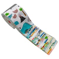 48 pièces de tissu Jelly Roll à motif dinosaure, tissu sergé en pur coton, tissu en coton fait main pour patchwork, vente en gros