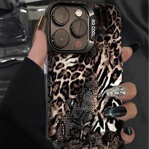 Nouvelle <span class=keywords><strong>Coque</strong></span> de Téléphone Luxe 2025 Noire Marron Motif Serpent Léopard pour <span class=keywords><strong>iPhone</strong></span> 17 16 15 14 <span class=keywords><strong>Pro</strong></span> <span class=keywords><strong>Max</strong></span> avec Grande Ouverture de Protection d'<span class=keywords><strong>Objectif</strong></span> - Product Image 2