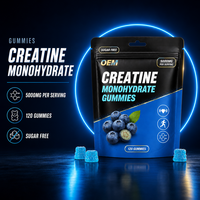 LUVVITA OEM Gummies de Créatine Monohydrate Marque Privée 5000mg Sans Sucre Complément Sportif Herbal en Vrac Gummies de Créatine pour Femmes