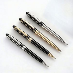 Luxury <b>Grid</b> Ballpoint Pens Wholesale Business Signature <b>Metal</b> Black Custom Pen Suitable for Corporate Activity Gifts - Product Image 1