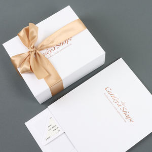 Muestra gratis logotipo personalizado diseño plegable magnético lujo ropa extensión del pelo embalaje caja de regalo con lazo de cinta - Product Image 3