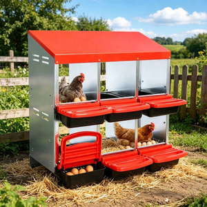 Pondoir efficace à 6 compartiments pour poulailler, ferme, avec perchoir amovible, fonction de fixation plate ou murale - Product Image 6