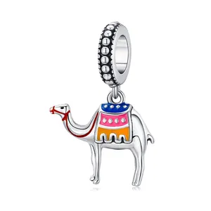 925 Sterling Silver Desert Camels Dangle Charms Fit Original Bracelet Pendant Necklace Silver 925 Jewelry Making SCC1376