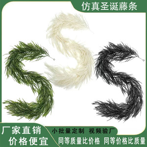 FUYI Artificial Norfolk Pine Garland Rattan Christmas Decoration <b>6ft</b> White Indoor Outdoor Holiday <b>Table</b> Topiary Decor - Product Image 5