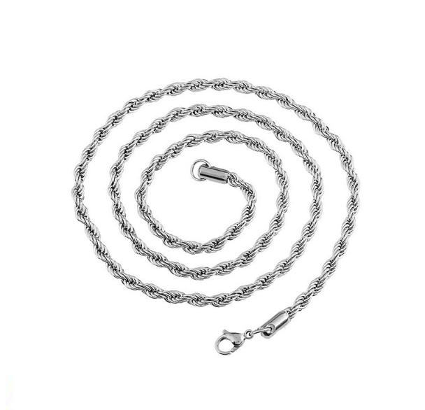 3.0 * 60cm Silver twisted chain