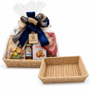 <span class=keywords><strong>Cesta</strong></span> de <span class=keywords><strong>mimbre</strong></span> vacía al por mayor para regalos, con asa, para Navidad y festividades, personalizable, OEM, de fábrica - Product Image 2