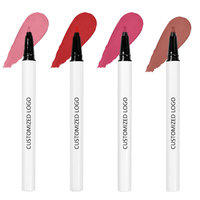Punta de calabaza Logotipo personalizado de larga duración Pink Nude Transfer Proof Lip Liner Mate Impermeable Liquid Lip Liner Pen