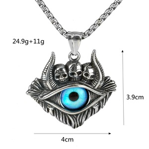 Collar con colgante de ojo turco de acero inoxidable Yunnique para hombre, amuleto geométrico, regalo de joyería - Product Image 5
