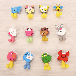 Cute Animal Hooks Wall Mounted Toothbrush Holder Kids <strong>Antibacterial</strong> <strong>Silicone</strong> Home Storage Rack with Suction Cup for Bathroom - Product Image 3