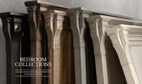 Lit double en chêne sculpté à la main de style vintage français de haute qualité, lit moelleux en bois massif, ensemble de meubles de chambre à coucher de style traditionnel