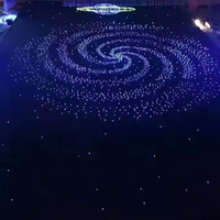 Panneau de plafond personnalisé en fibre optique scintillante, étoiles filantes, coton polyester insonorisant 600x600mm