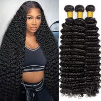 Extensions de cheveux humains vierges 100% naturels, ondulés profonds, 15A, provenant d'un seul donneur, tissage à double trame, en vrac, peuvent être permanentées, pour femmes noires