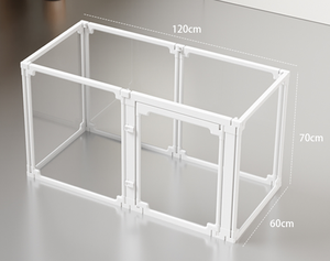 Parc de jeu intérieur pour chien, clôture et cage, moderne, écologique, en acrylique entièrement transparent, motif solide, accessoire en plastique, système à puce unique - Product Image 6