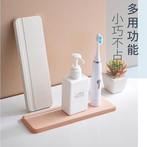 Porte-savon rectangulaire en terre de diatomée, auto-drainant, absorbant l'humidité, pour salle de bain, vert, bleu, blanc, rose, gris - Product Image 4