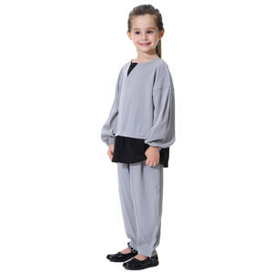 Bambini 2 pezzi manica lunga arabo turchia bambine camicia lunga pantaloni Set abbigliamento islamico abito modesto musulmano - Product Image 3