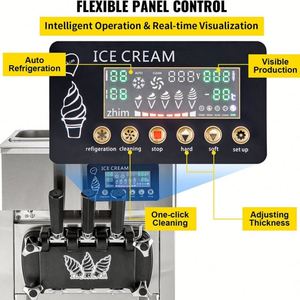 Best Price Commercial Soft Ice <b>Maker</b> Machine 3 Flavors High Productivity Serves Milk Chocolate Water <b>Yogurt</b> for Brand - Product Image 4
