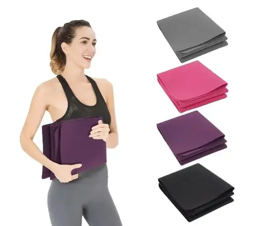 Katlanabilir Yoga Mat TPE kamp Mat 4MM/6MM kalın kaymaz spor spor matı taşınabilir jimnastik Mat egzersiz için, yoga, Pilates