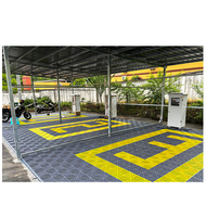Dalles de sol de garage en plastique DIY 40x40cm, épaisseur 18mm, avec fonction antidérapante pour atelier de detailing automobile et sols de lavage de voitures