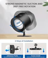 Lámpara de Pared LED de 5W para Interiores con Rotación de 360 Grados y Fijación Magnética para el Hogar, Hotel, Aplique de Dormitorio Recargable con Control Remoto
